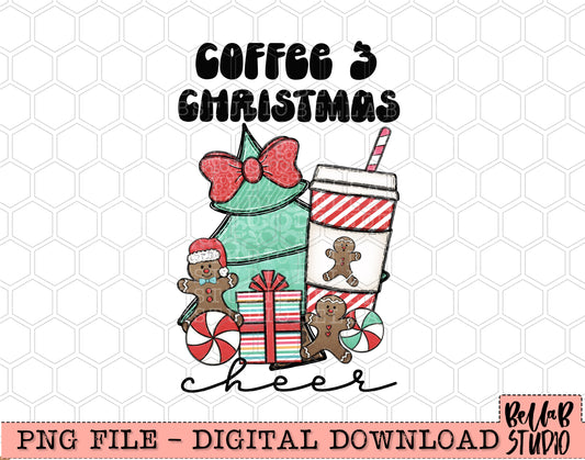 Coffee and Christmas Cheer PNG Design
