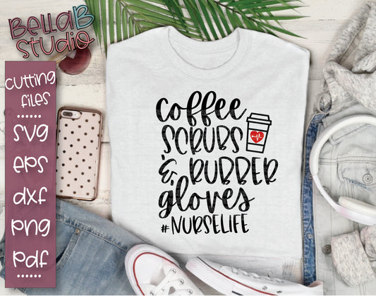 Coffee Scrubs and Rubber Gloves SVG File