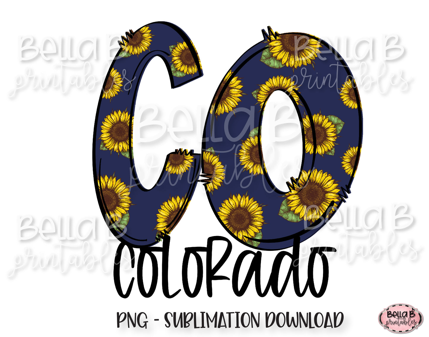 Sunflower Colorado State Sublimation Design