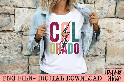 COLORADO Bright Leopard Bolt Sublimation Design