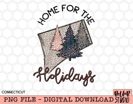 Home For The Holidays -Christmas Connecticut PNG Design