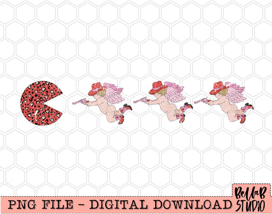 Cupid and Pacman PNG Sublimation Design