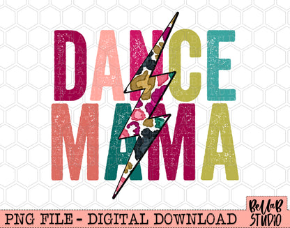 DANCE MAMA Bright Leopard Bolt Sublimation Design