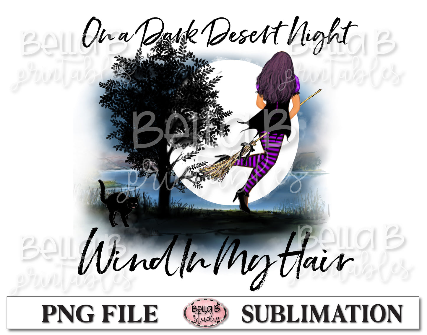 On A Dark Desert Night Sublimation Design, Halloween