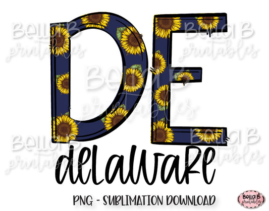 Sunflower Delaware State Sublimation Design
