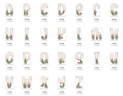 Desert Cactus Doodle Alpha Set