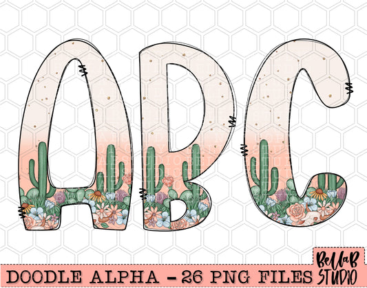 Desert Cactus Doodle Alpha Set