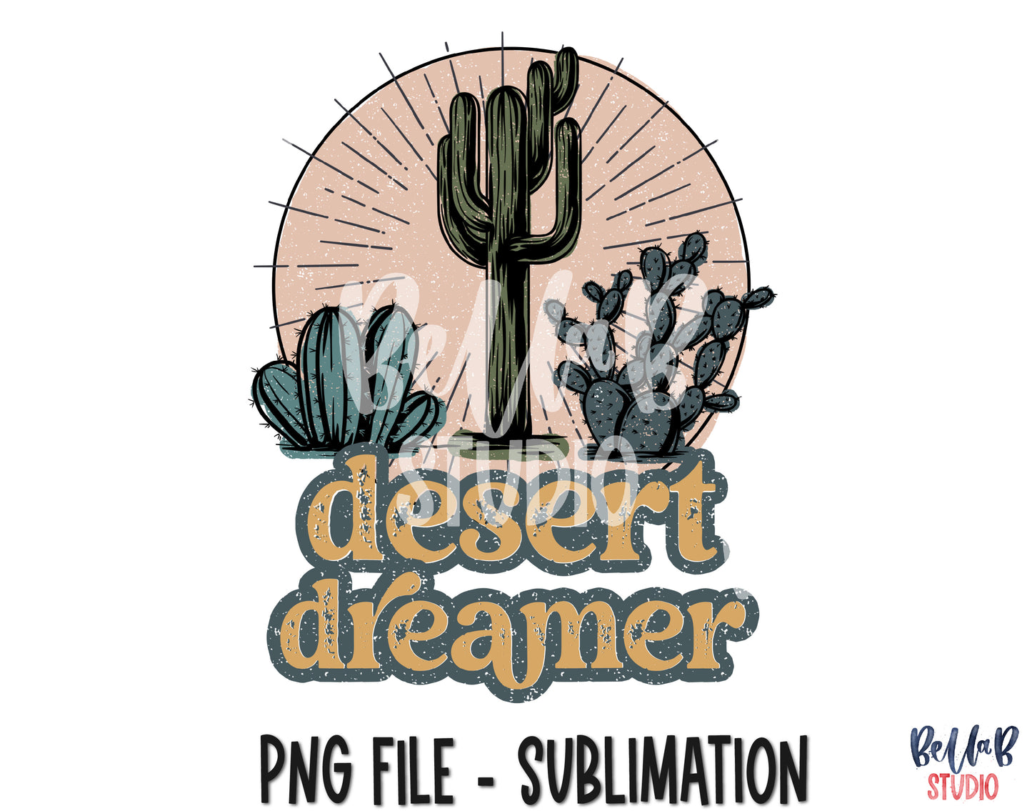 Retro Desert Dreamer Sublimation Design