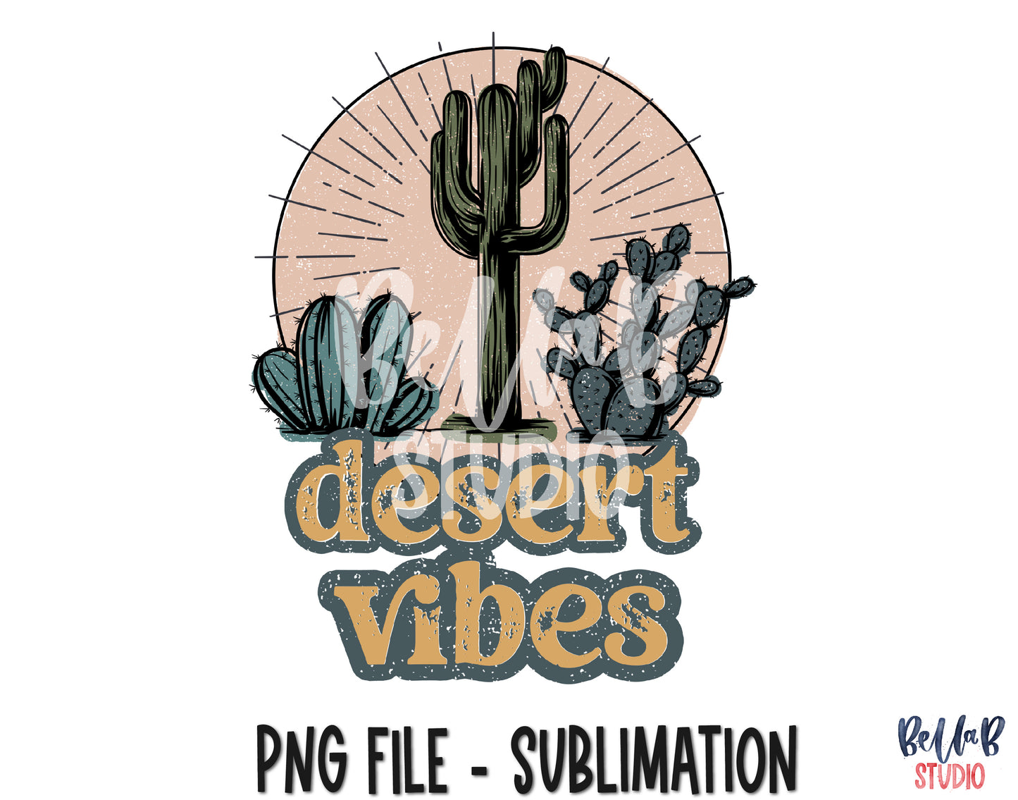 Retro Desert Vibes Sublimation Design