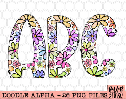 Fun Floral Doodle Alpha Set