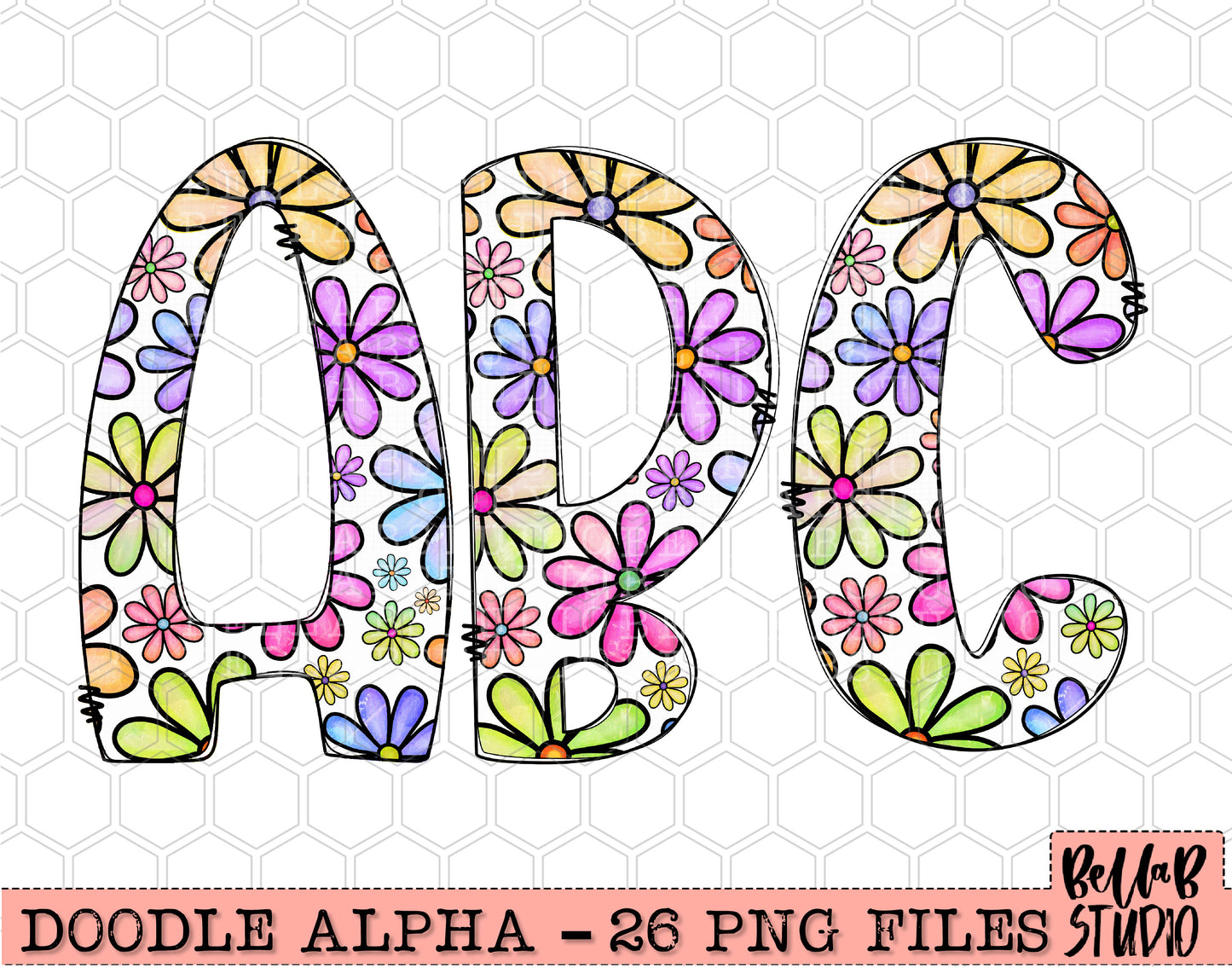 Fun Floral Doodle Alpha Set
