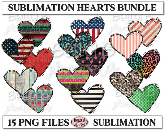 Sublimation Hearts Elements Bundle