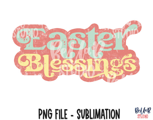 Vintage Easter Blessings Sublimation Design