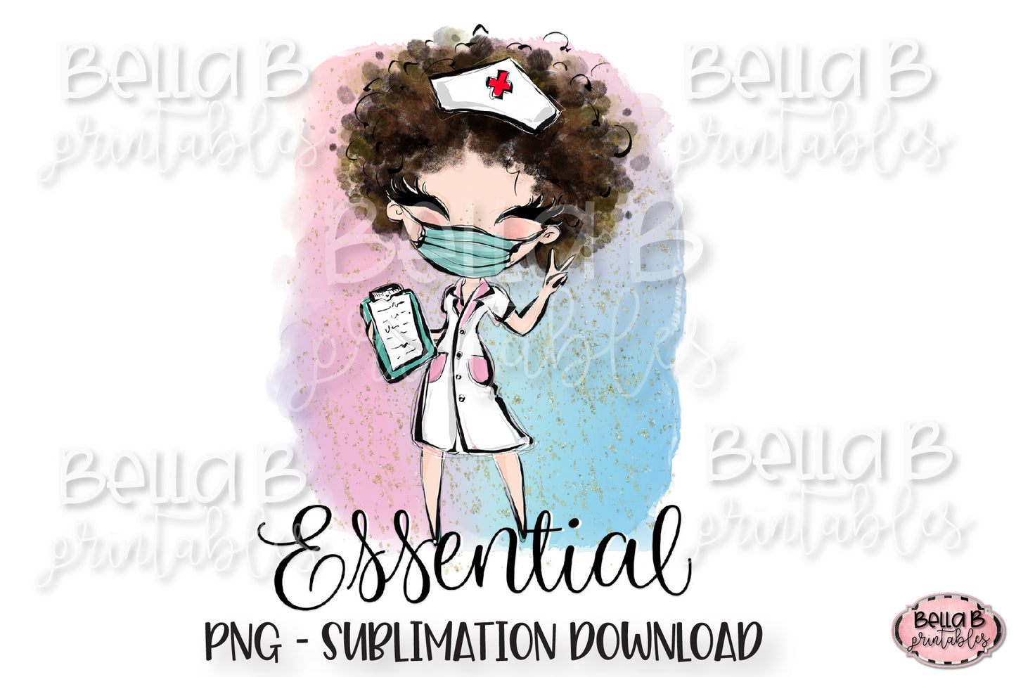 Nurse Essential Worker Sublimation Design, Essential Employee