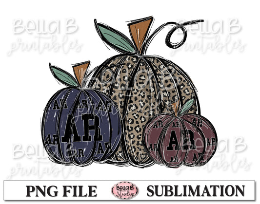 Arkansas Fall Pumpkins Sublimation Design