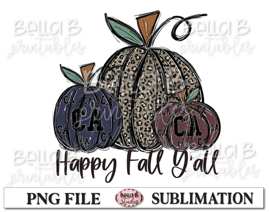 California Fall Pumpkins Sublimation Design, Happy Fall Y'all