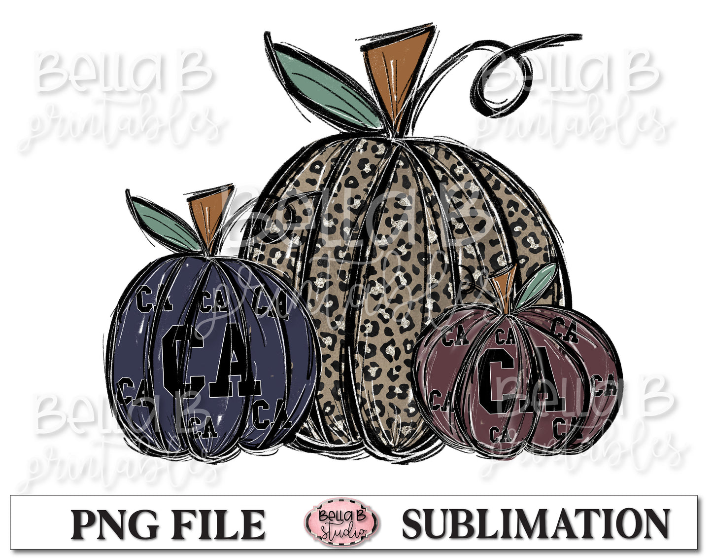 California Fall Pumpkins Sublimation Design