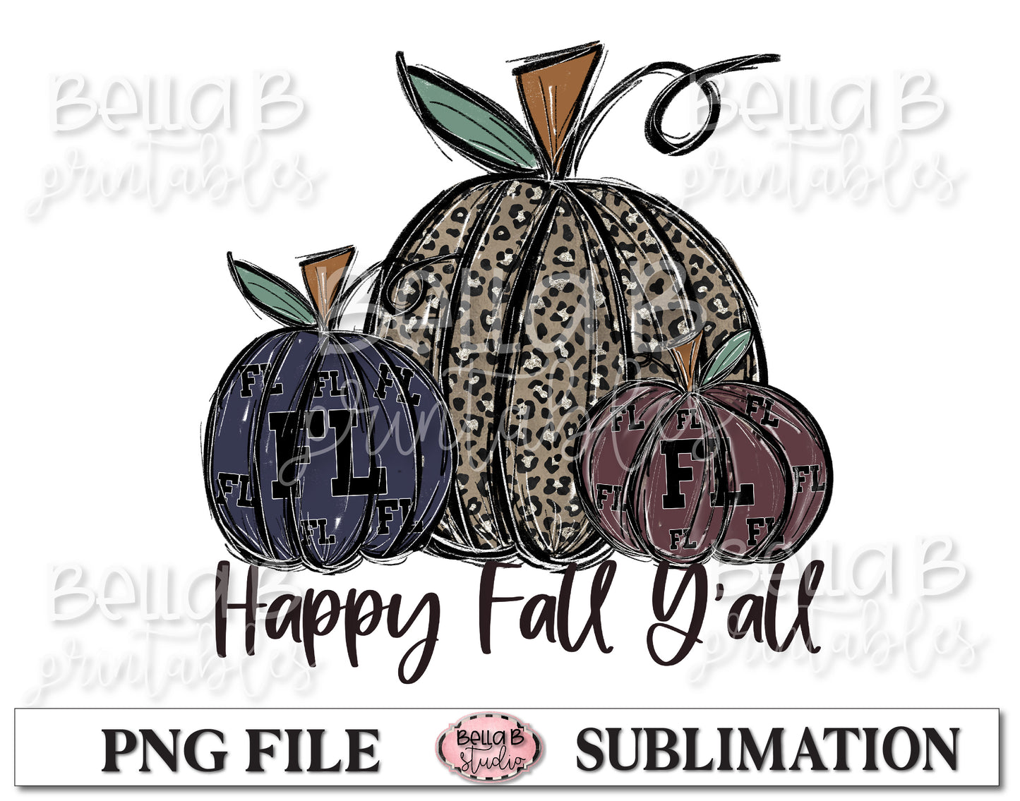 Florida Fall Pumpkins Sublimation Design, Happy Fall Y'all