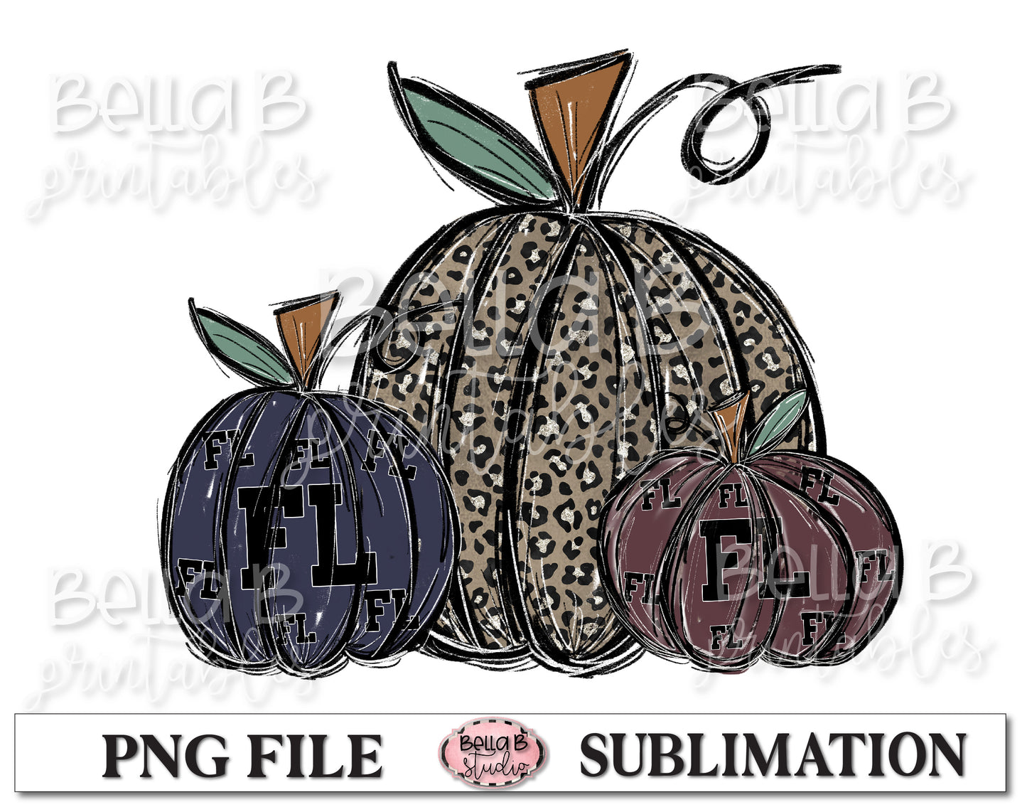 Florida Fall Pumpkins Sublimation Design
