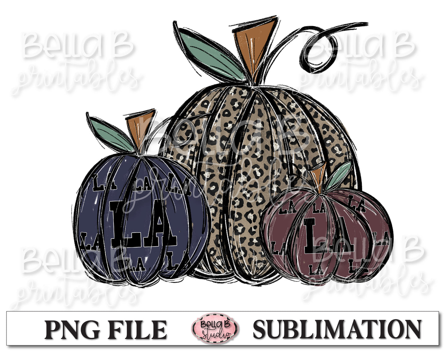 Louisiana Fall Pumpkins Sublimation Design