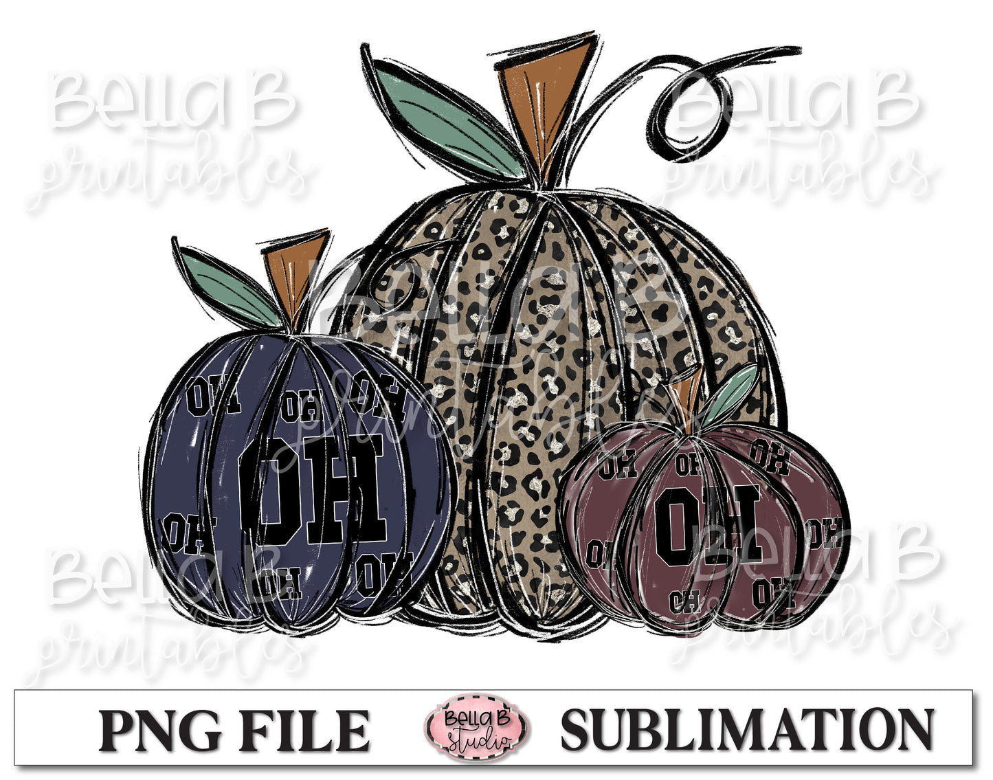 Ohio Fall Pumpkins Sublimation Design