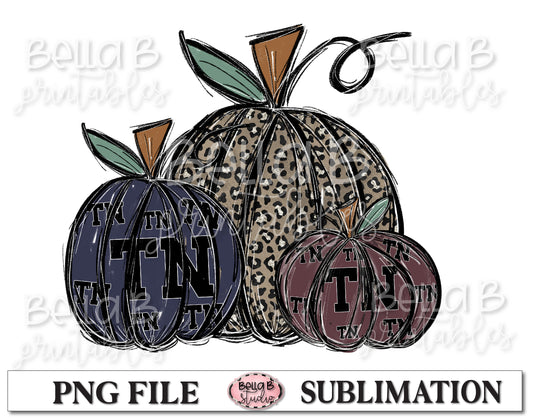 Tennessee Fall Pumpkins Sublimation Design