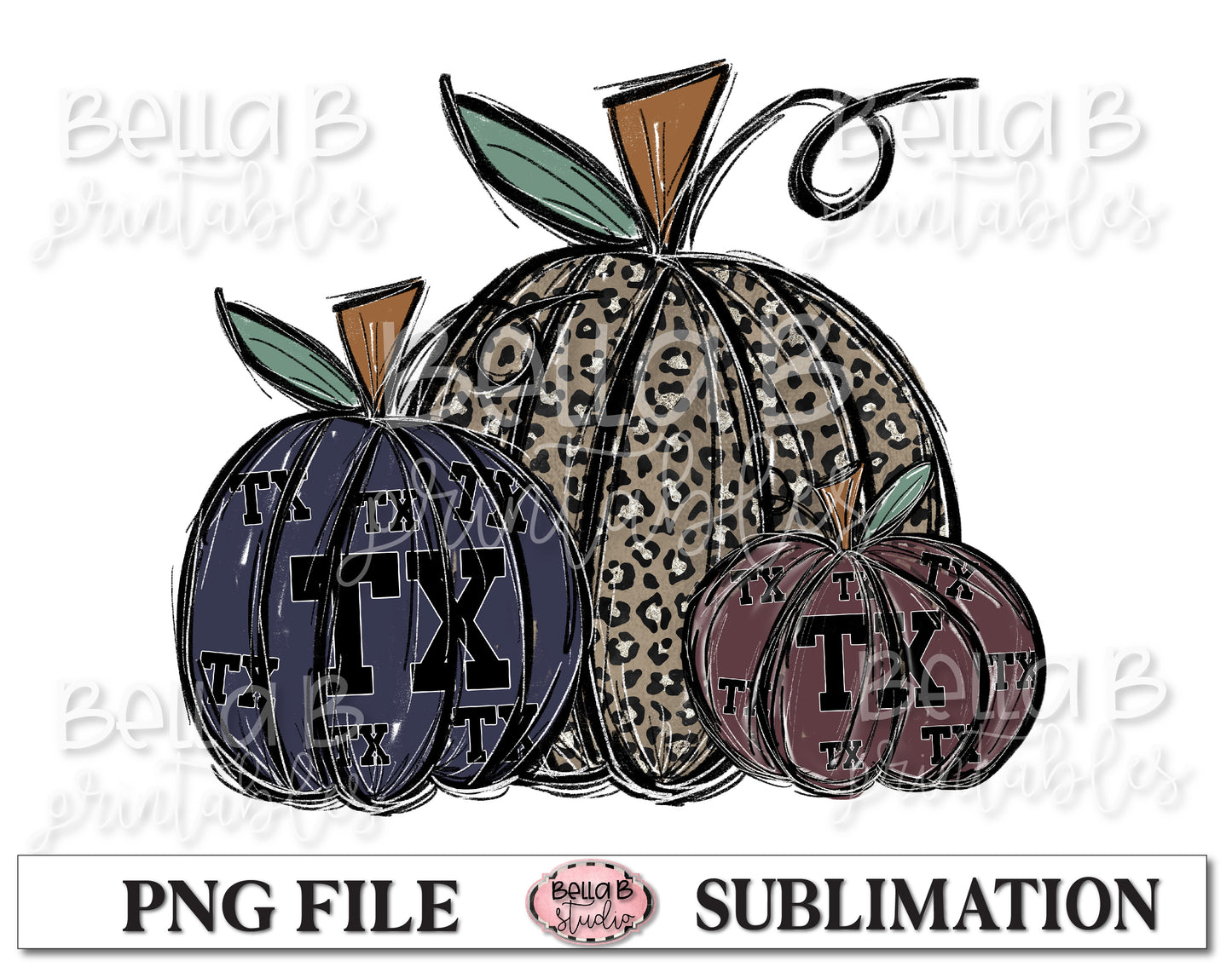 Texas Fall Pumpkins Sublimation Design