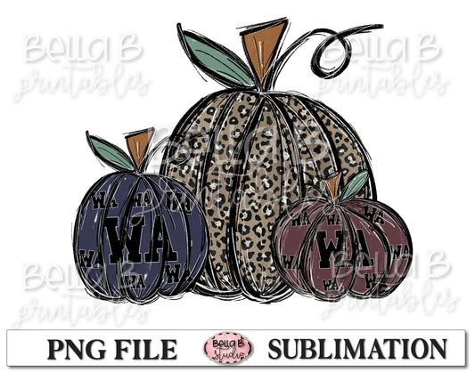 Washington Fall Pumpkins Sublimation Design