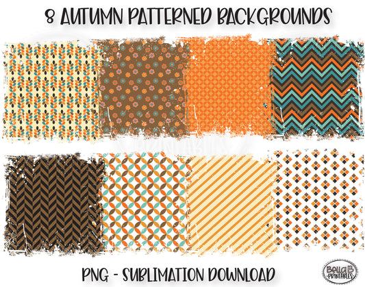 Distressed Fall Pattern Sublimation Background Bundle, Backsplash