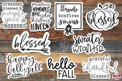 Fall Stickers, Clip Art, Print and Cut