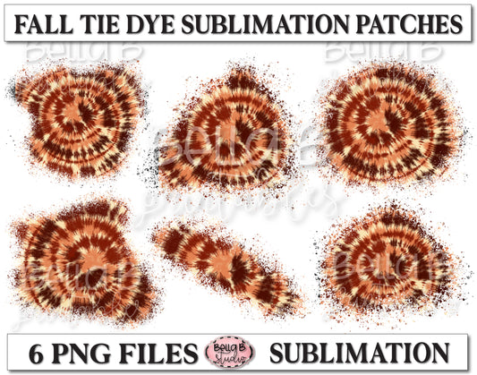 Fall Tie Dye Sublimation Patches - T Shirt Bleaching Patches