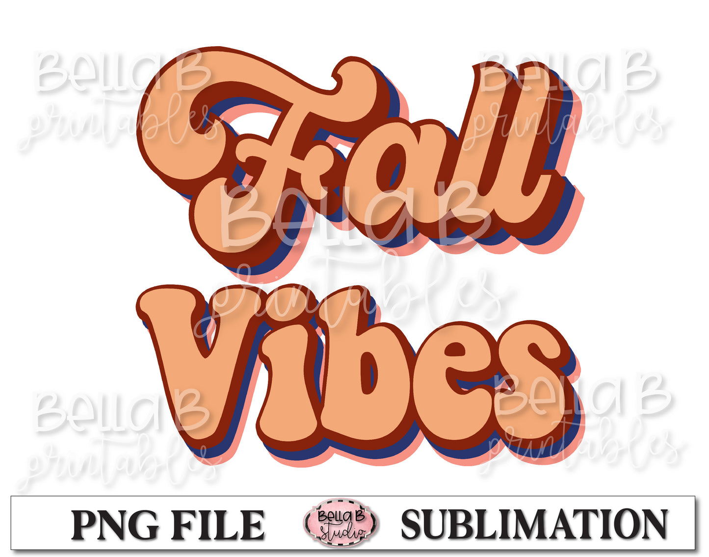Retro Fall Vibes Sublimation Design