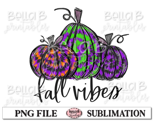 Fall Vibes Sublimation Design, Halloween Pumpkins, Hand Drawn
