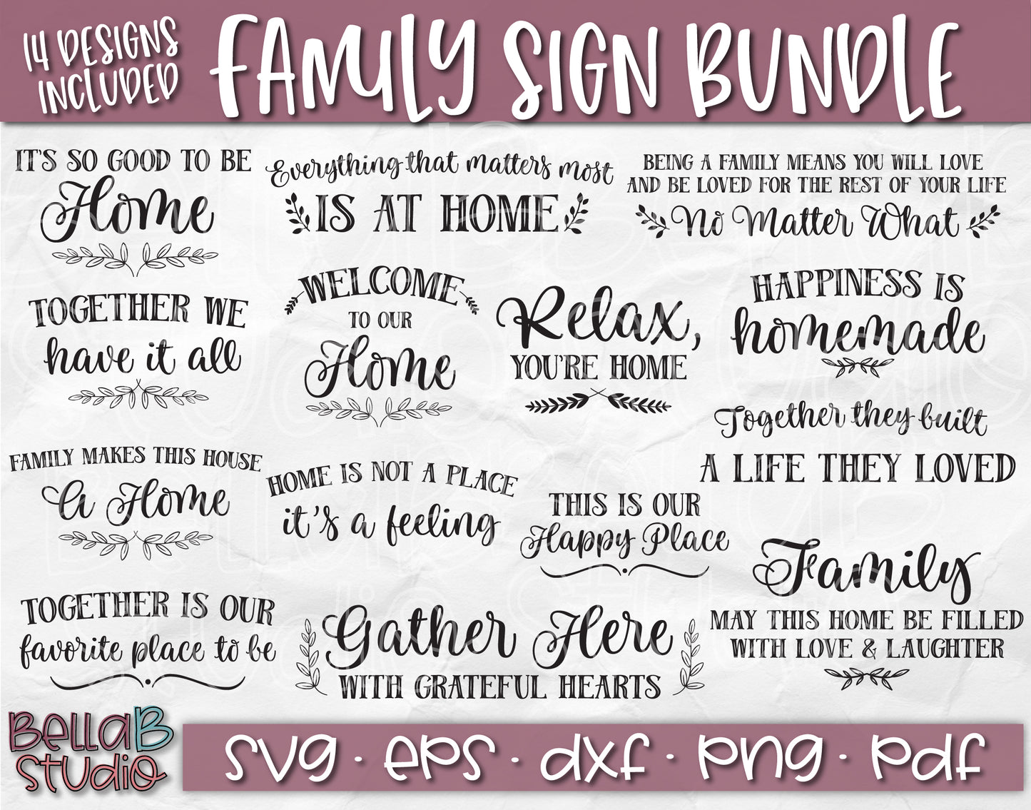 Family Quotes SVG Bundle, Wood Sign SVG Bundle
