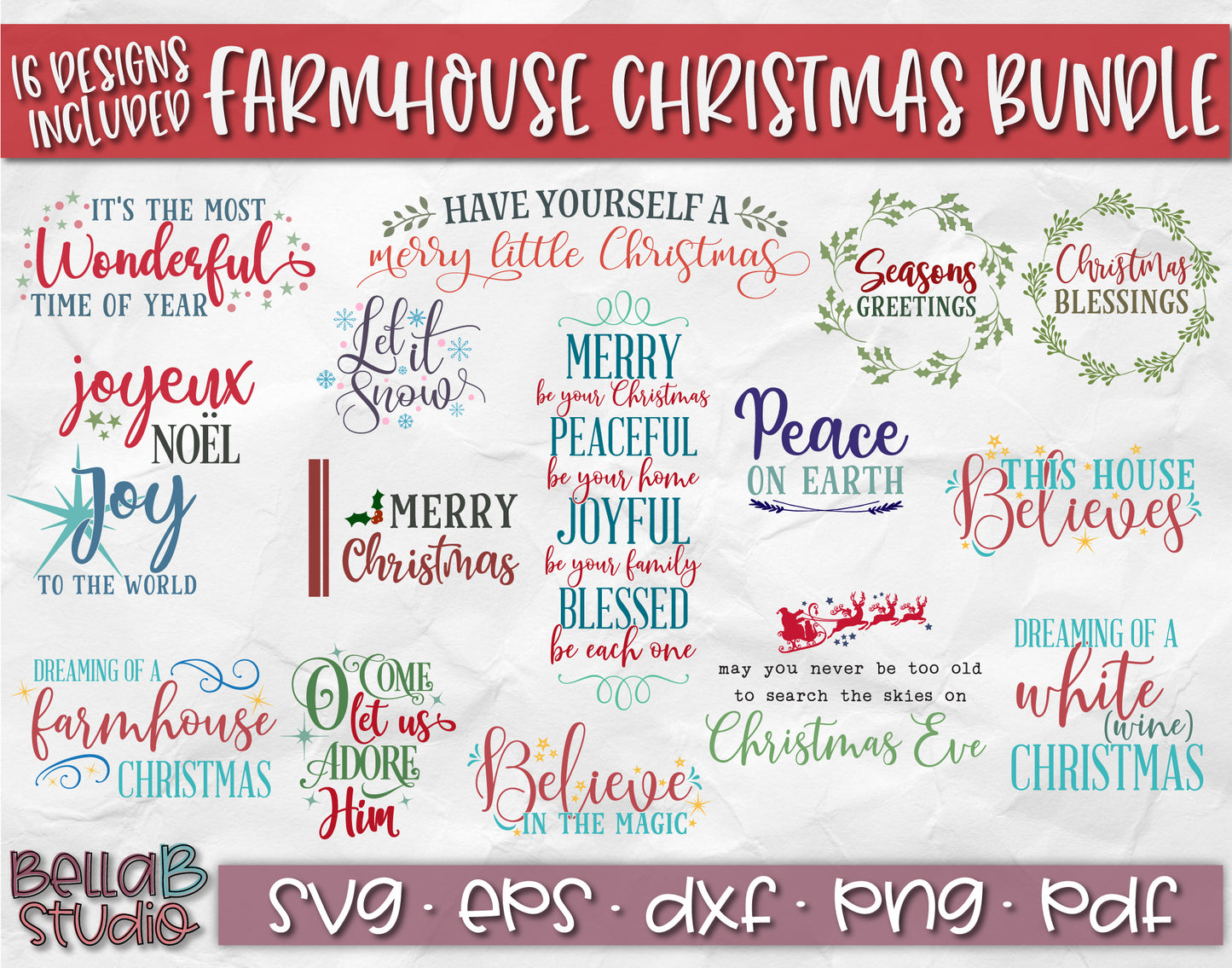 Farmhouse Christmas SVG Bundle