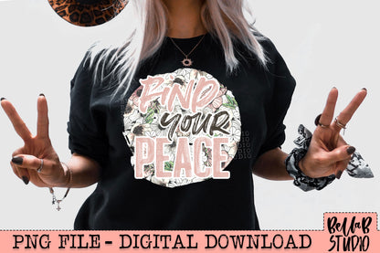 Find Your Peace PNG Design