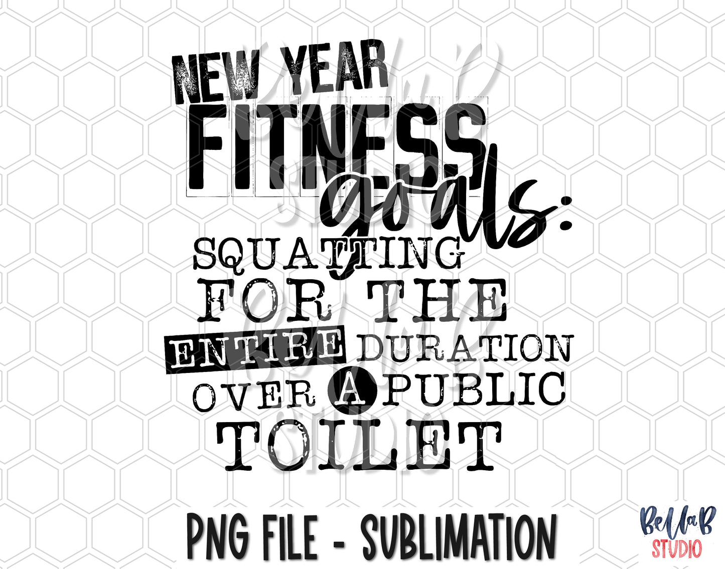 New Year Fitness Goals PNG Sublimation Design