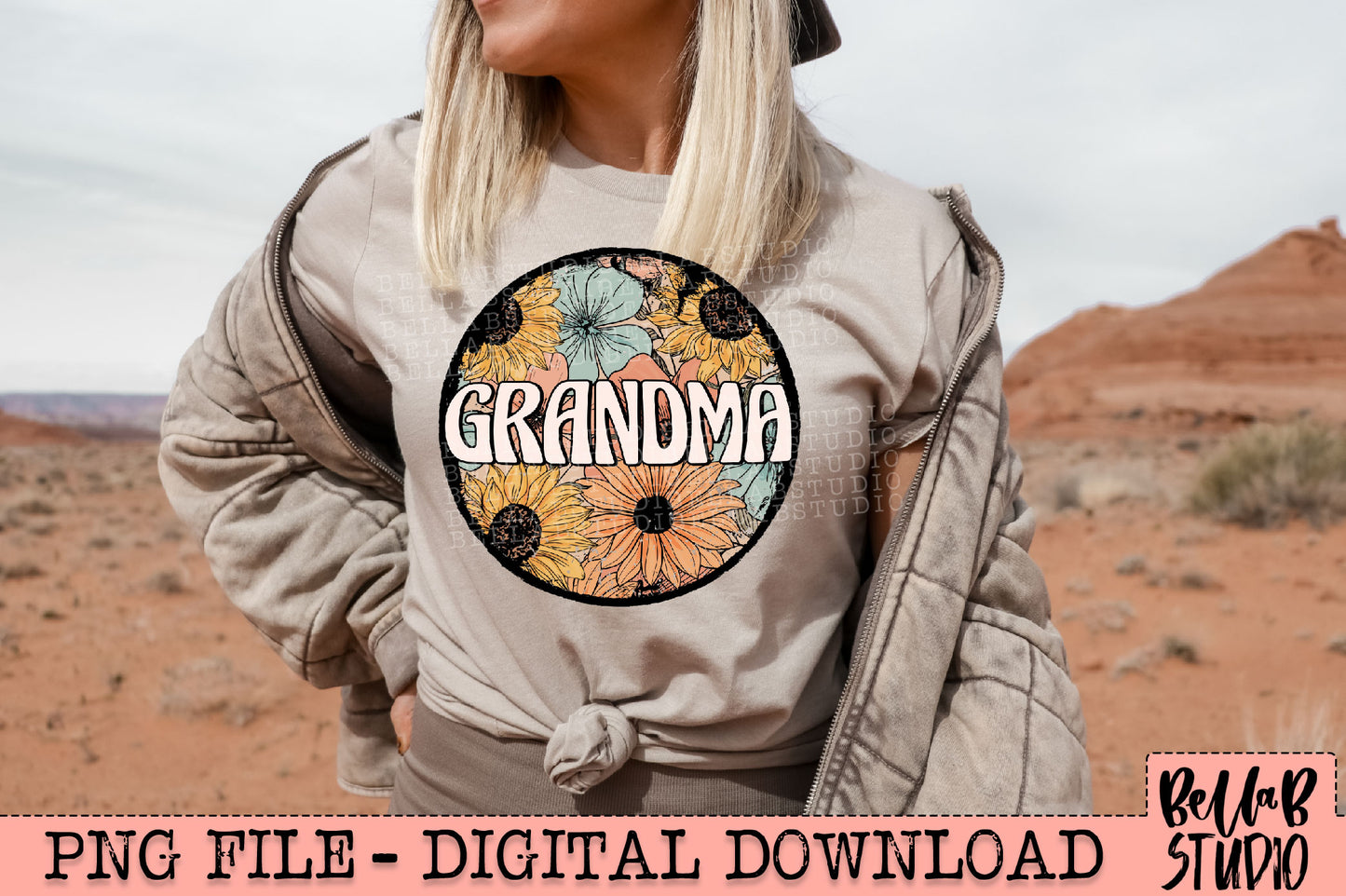 Retro Floral - Grandma Sublimation Design