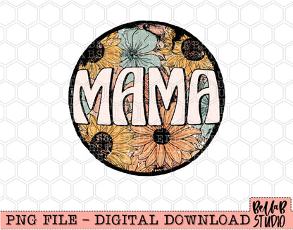 Retro Floral - Mama Sublimation Design