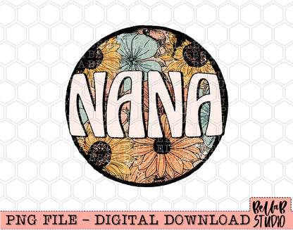 Retro Floral - Nana Sublimation Design