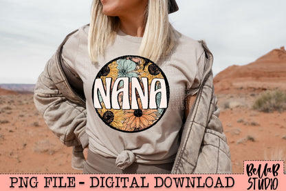 Retro Floral - Nana Sublimation Design