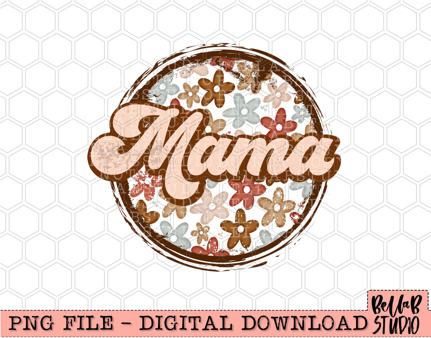 Boho Floral Mama Sublimation Design