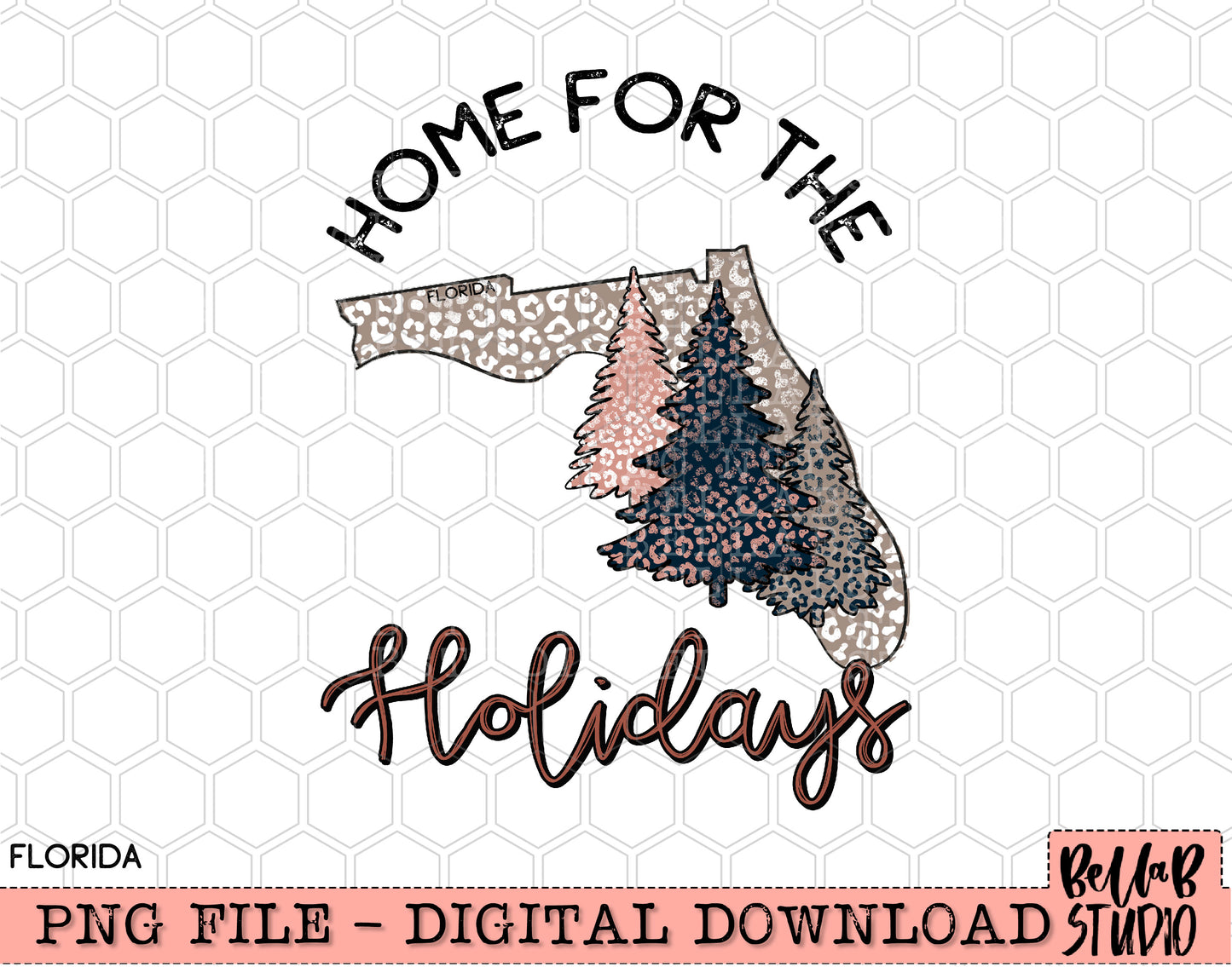 Home For The Holidays -Christmas Florida PNG Design
