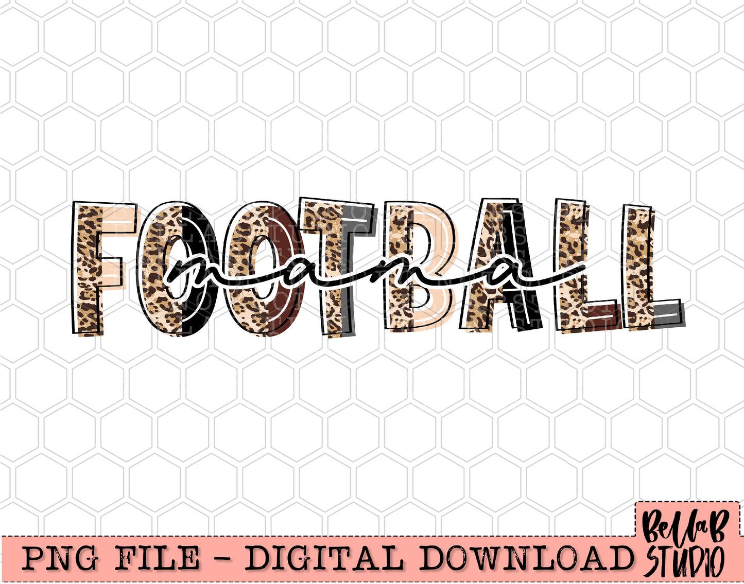 Football Mama Leopard Sublimation Design