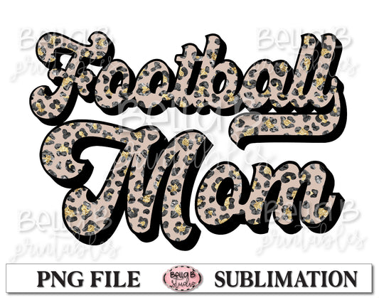 Glitter Leopard - Football Mom Sublimation Design