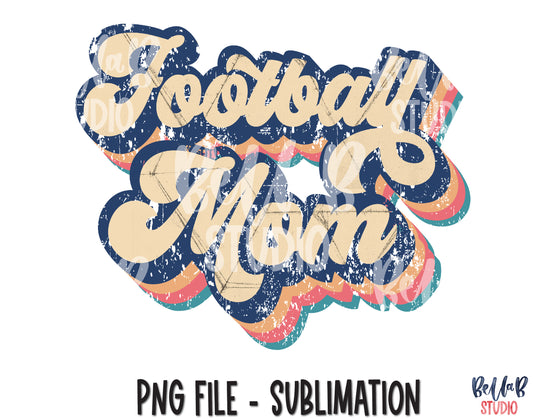 Retro Football Mom Sublimation Design
