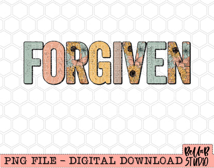 Forgiven Retro Floral PNG Design