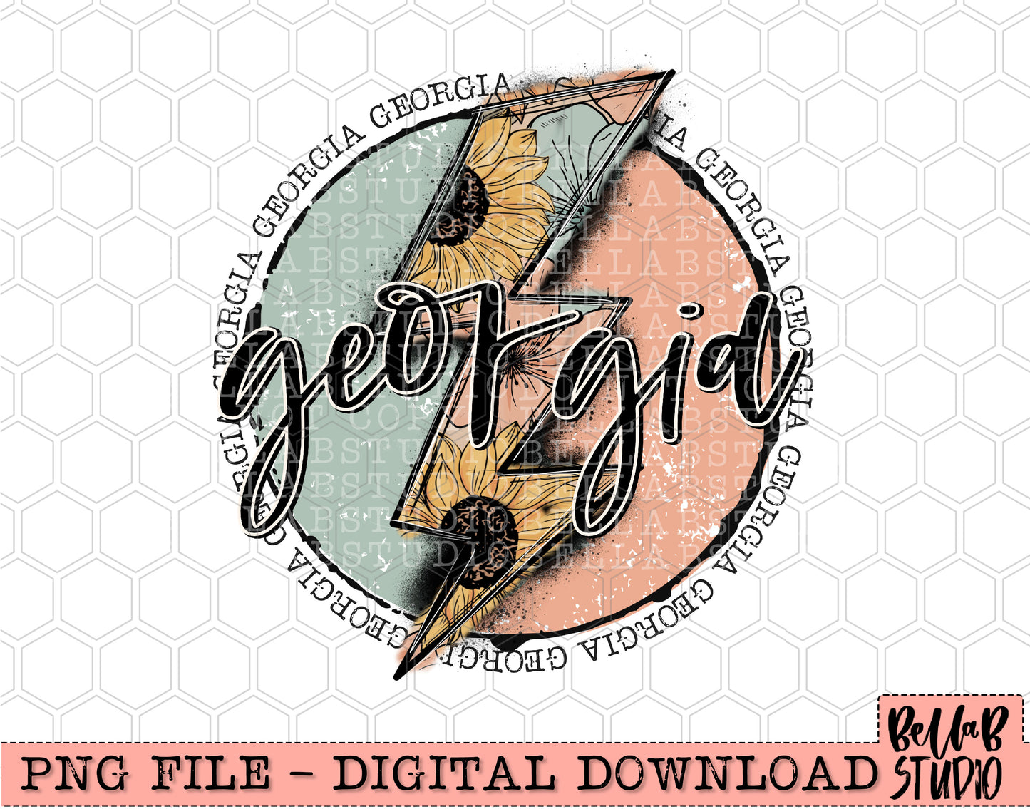 GEORGIA Sunflower Bolt PNG Design