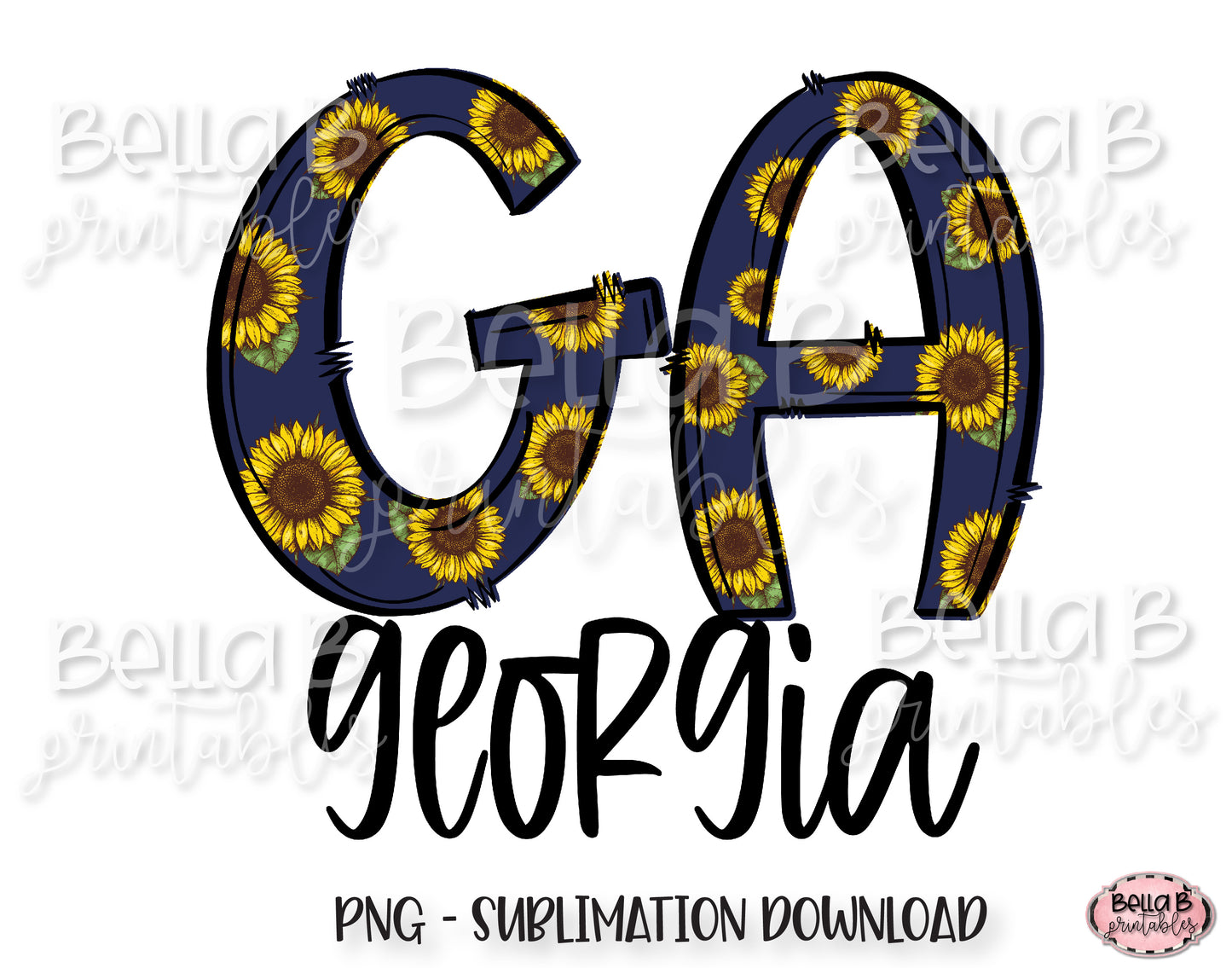 Sunflower Georgia State Sublimation Design