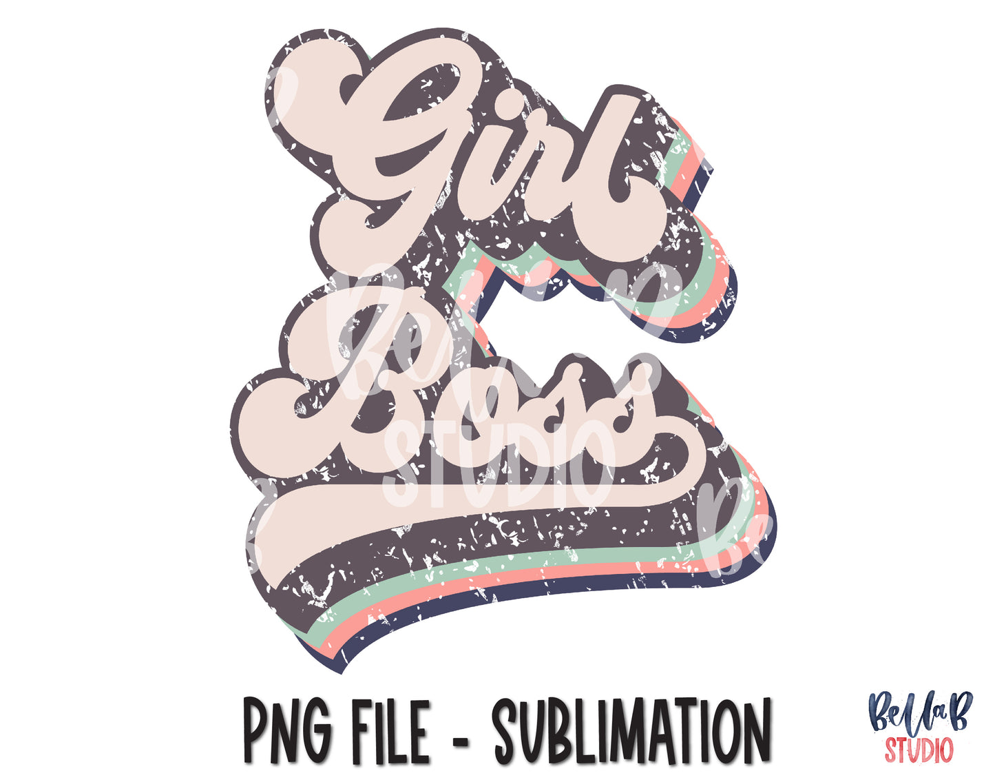 Retro Girl Boss Sublimation Design